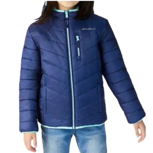 Eddie Bauer Girls Navy Blue Winter Snow
Jacket Reversible Soft Fleece Small 7/8 - Picture 7 of 9